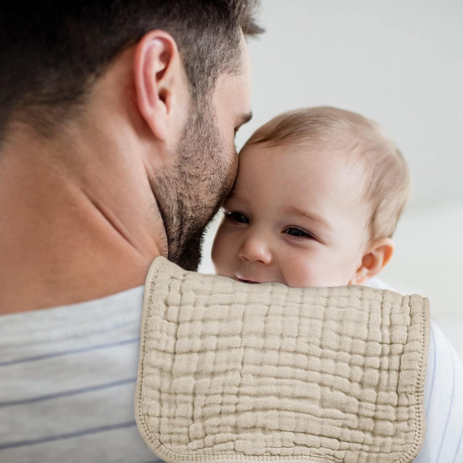 12 Pack Ultra Soft And Absorbent Six Layer Cotton Muslin Burp Cloths For Baby Spit Up And Drool