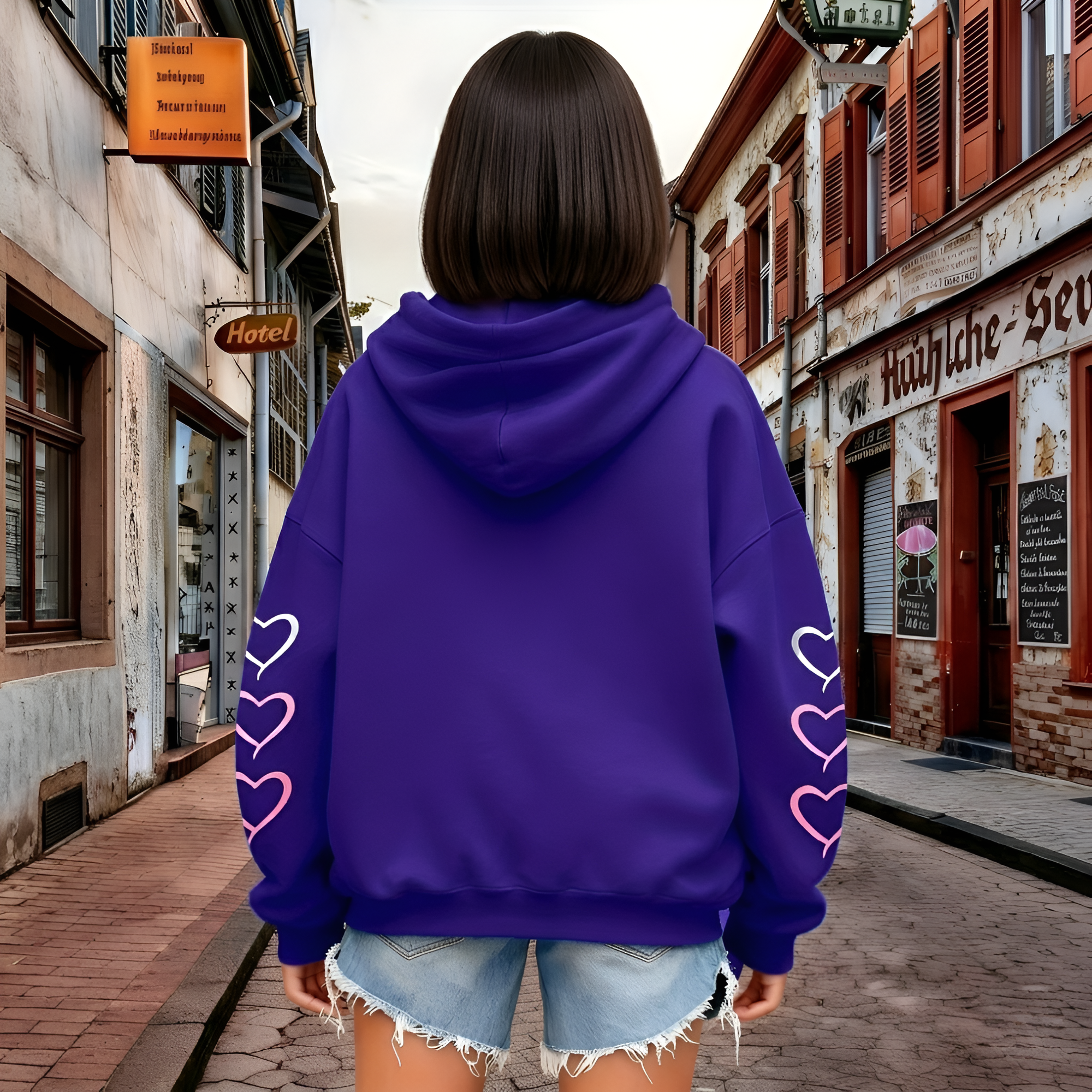 Melody Cartoon Print Hooded Sweatshirt For Girls Casual Wear