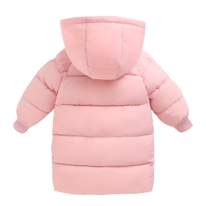 Kids Long Winter Hooded Puffer Coat Jacket