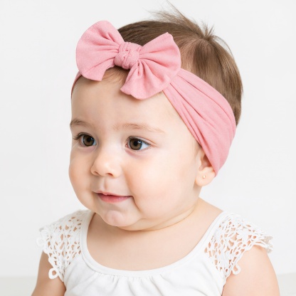 12 Pieces Stretchy Soft Knot Headbands With Hair Bows For Toddlers