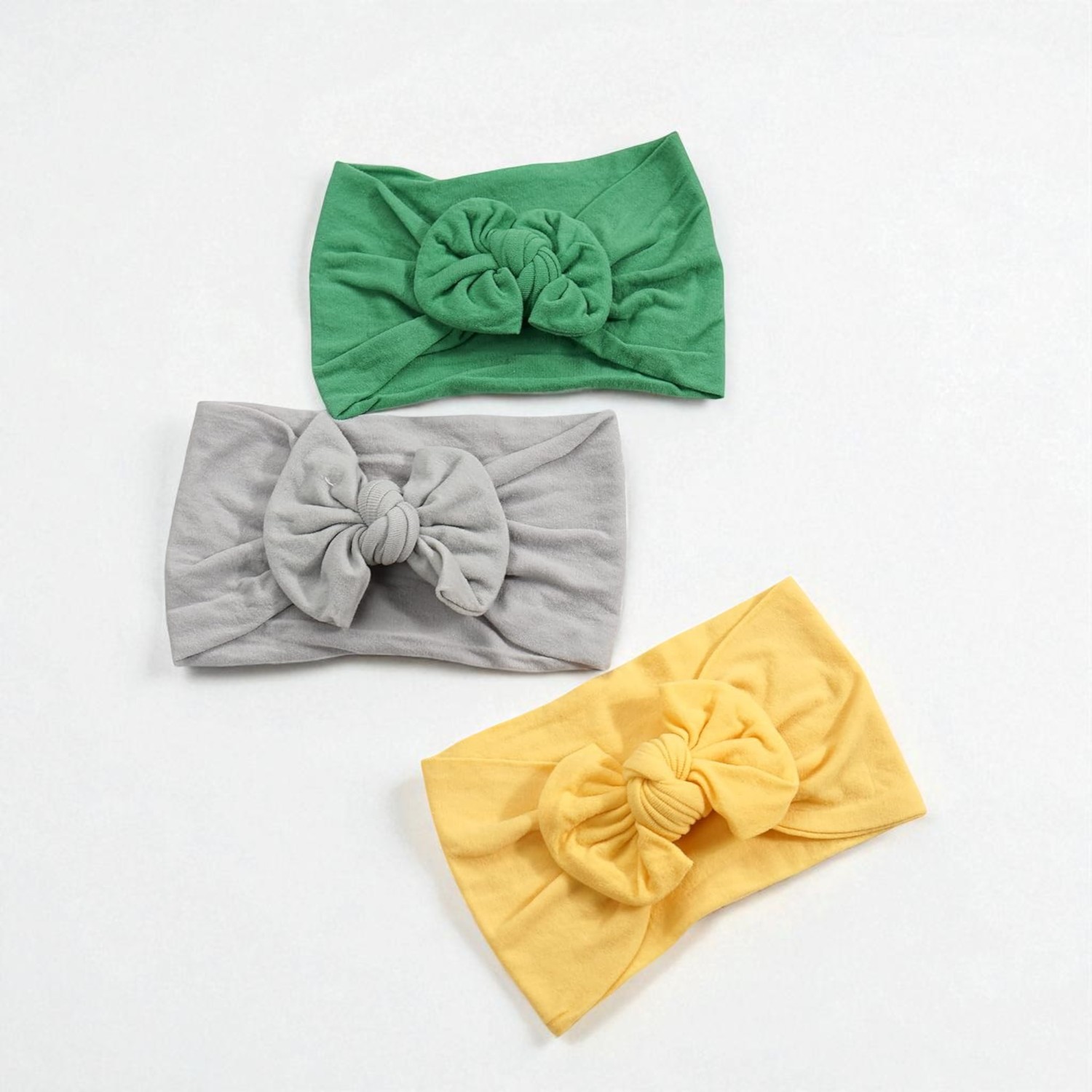 12 Pieces Stretchy Soft Knot Headbands With Hair Bows For Toddlers
