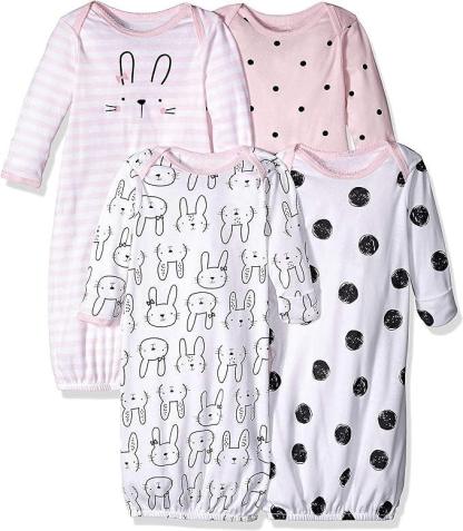 Pack Of 4 Sleeper Gowns For Baby With Cool Graphics-Children Cloth Shop