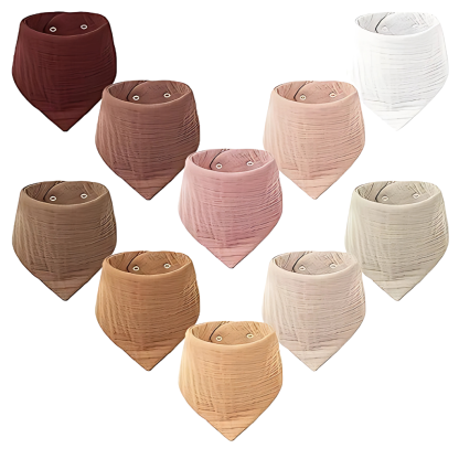 10 Pack Baby Bandana Drool Bibs 100% Cotton For Unisex Boys And Girls