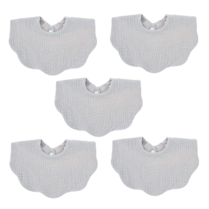5Pcs Pure Cotton Baby Feeding Bibs Set-Children Cloth Shop