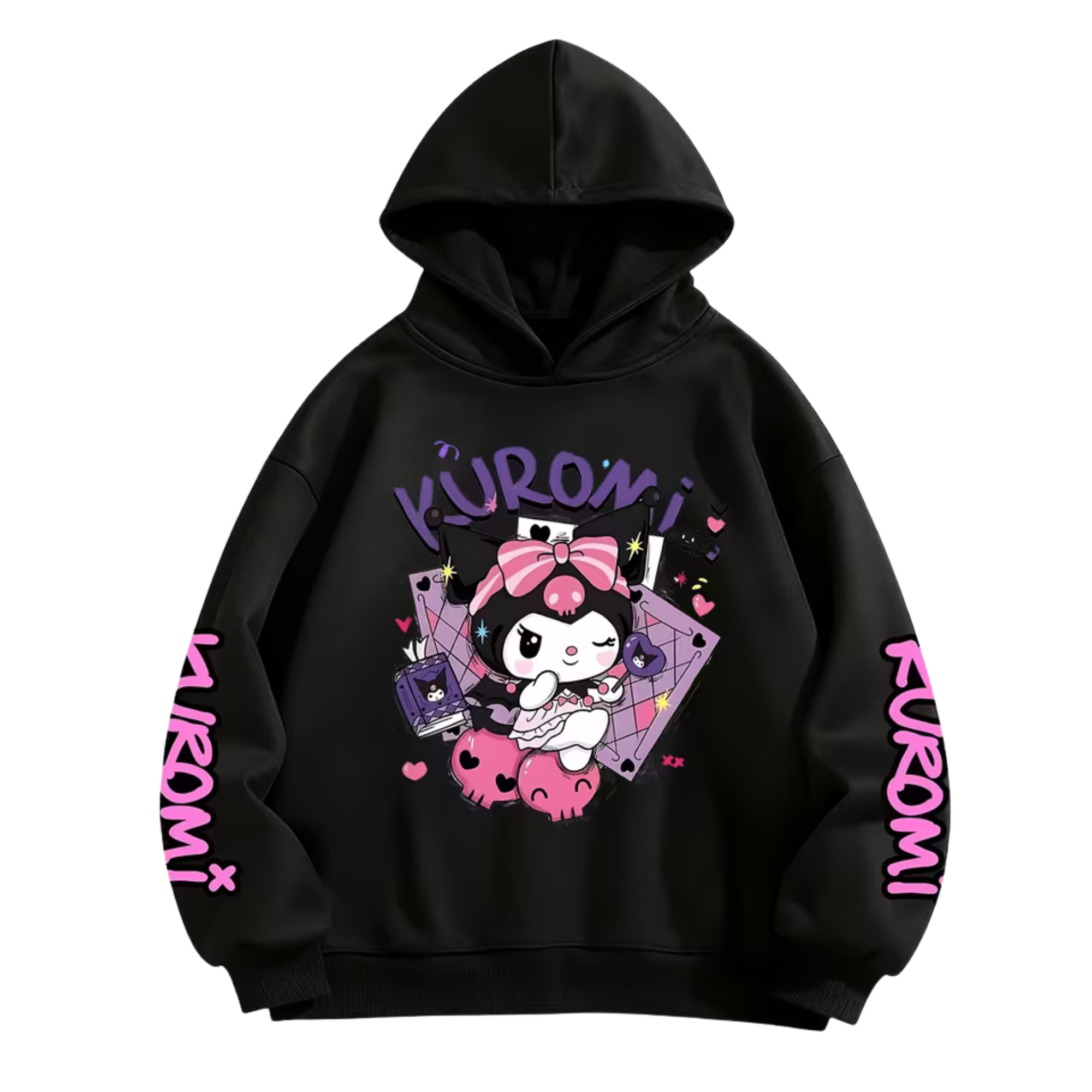 Kuromi Cartoon Print Hoodie For Kids Casual Winter Wear
