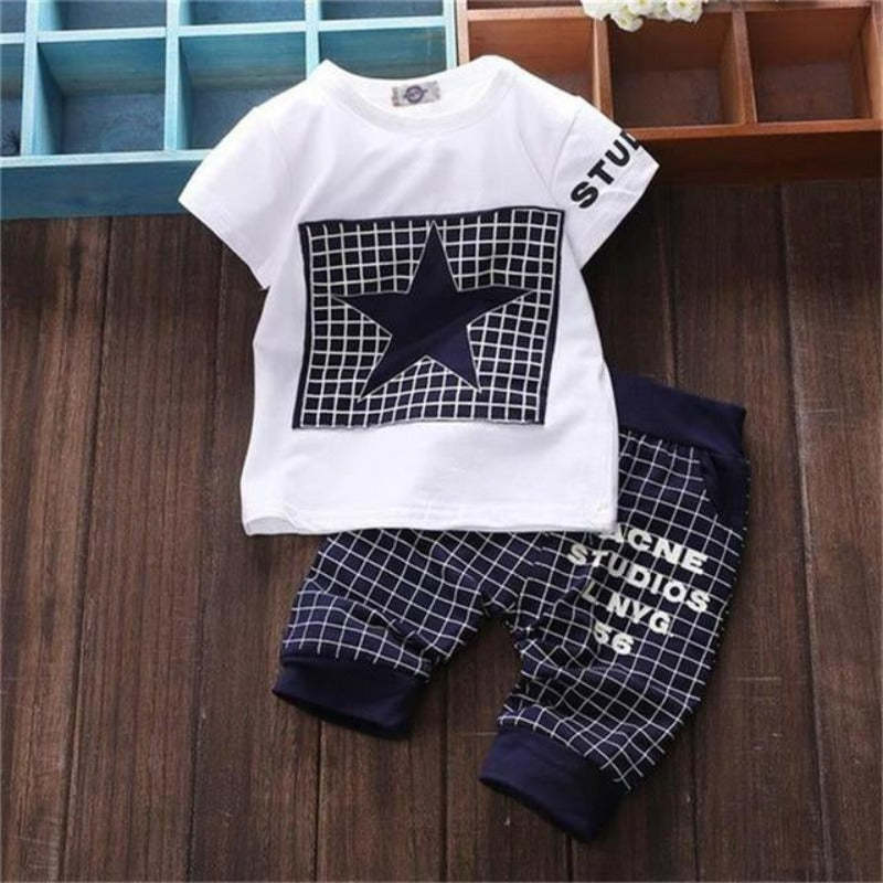 Star Print Children's Summer Suit-Children Cloth Shop