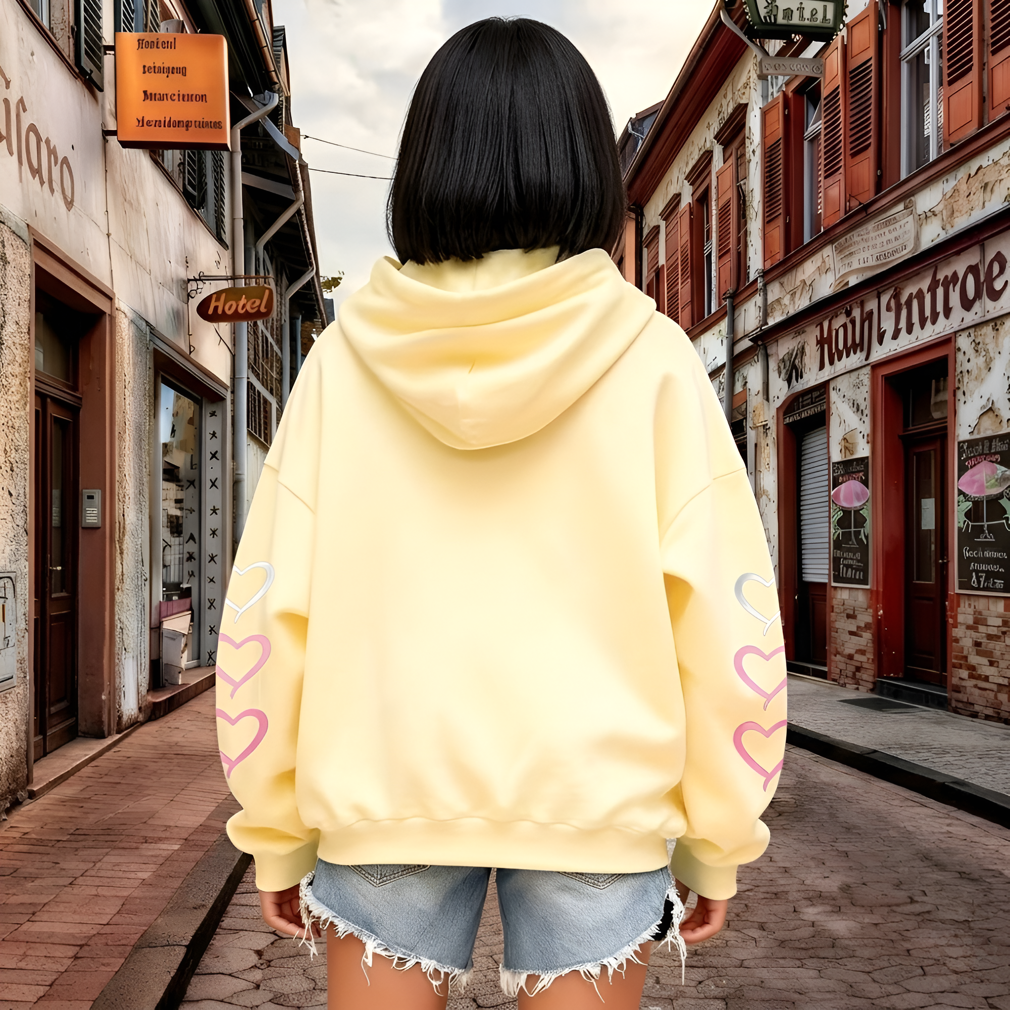 Melody Cartoon Print Hooded Sweatshirt For Girls Casual Wear