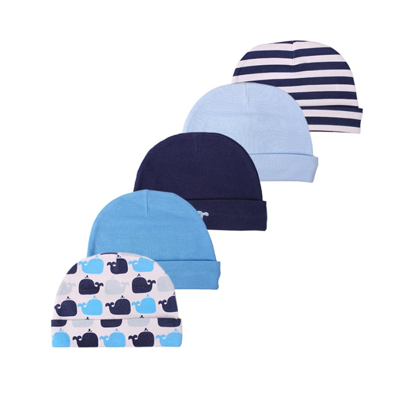5Pcs Of Newborn Baby Pure Cotton Hats-Children Cloth Shop