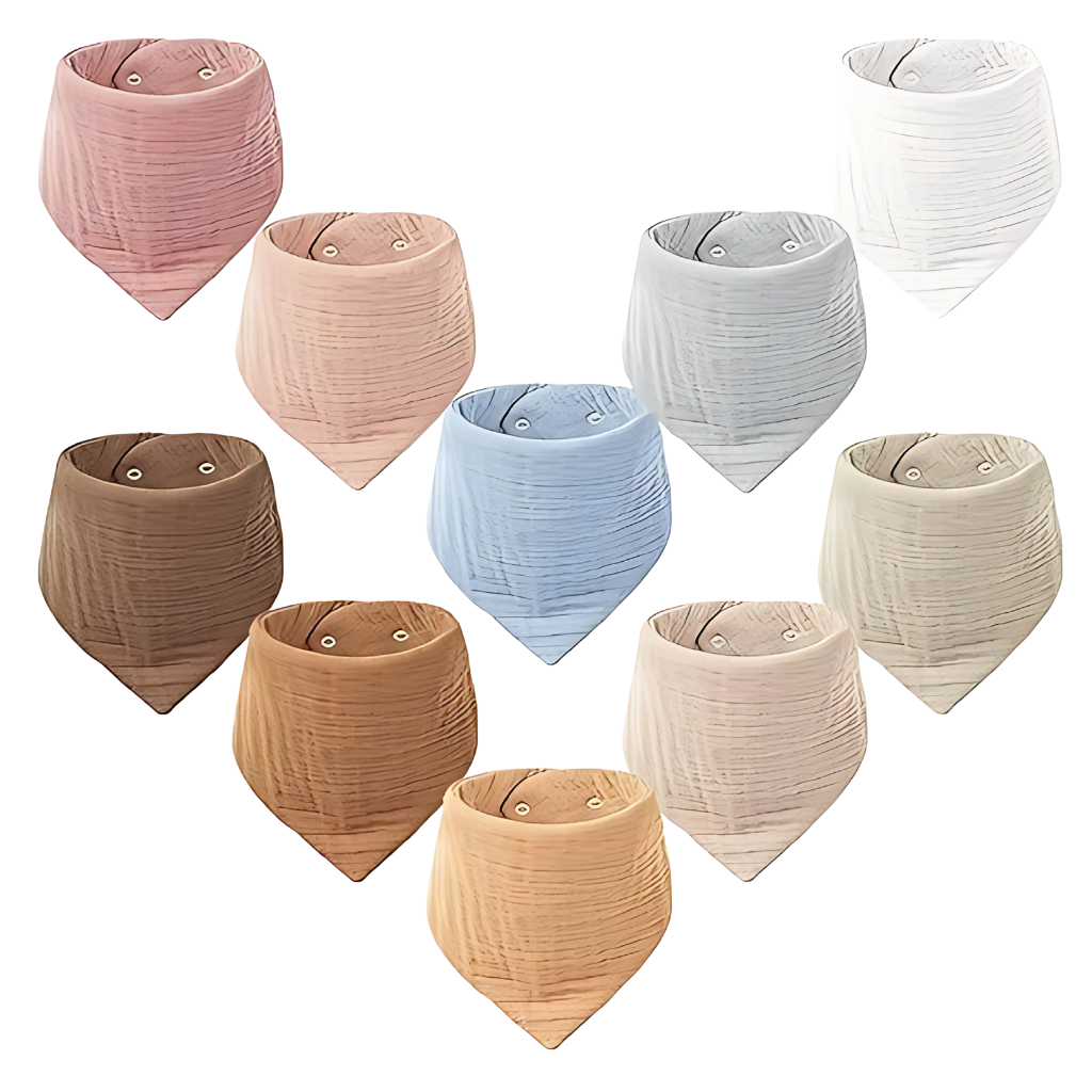 10 Pack Baby Bandana Drool Bibs 100% Cotton For Unisex Boys And Girls