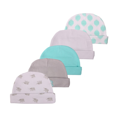 5Pcs Of Newborn Baby Pure Cotton Hats-Children Cloth Shop