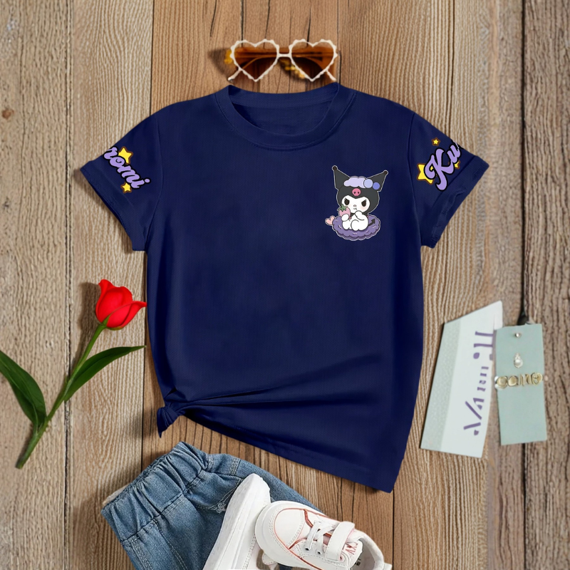 Kuromi Double Sided Fun Printed Short Sleeved T Shirt