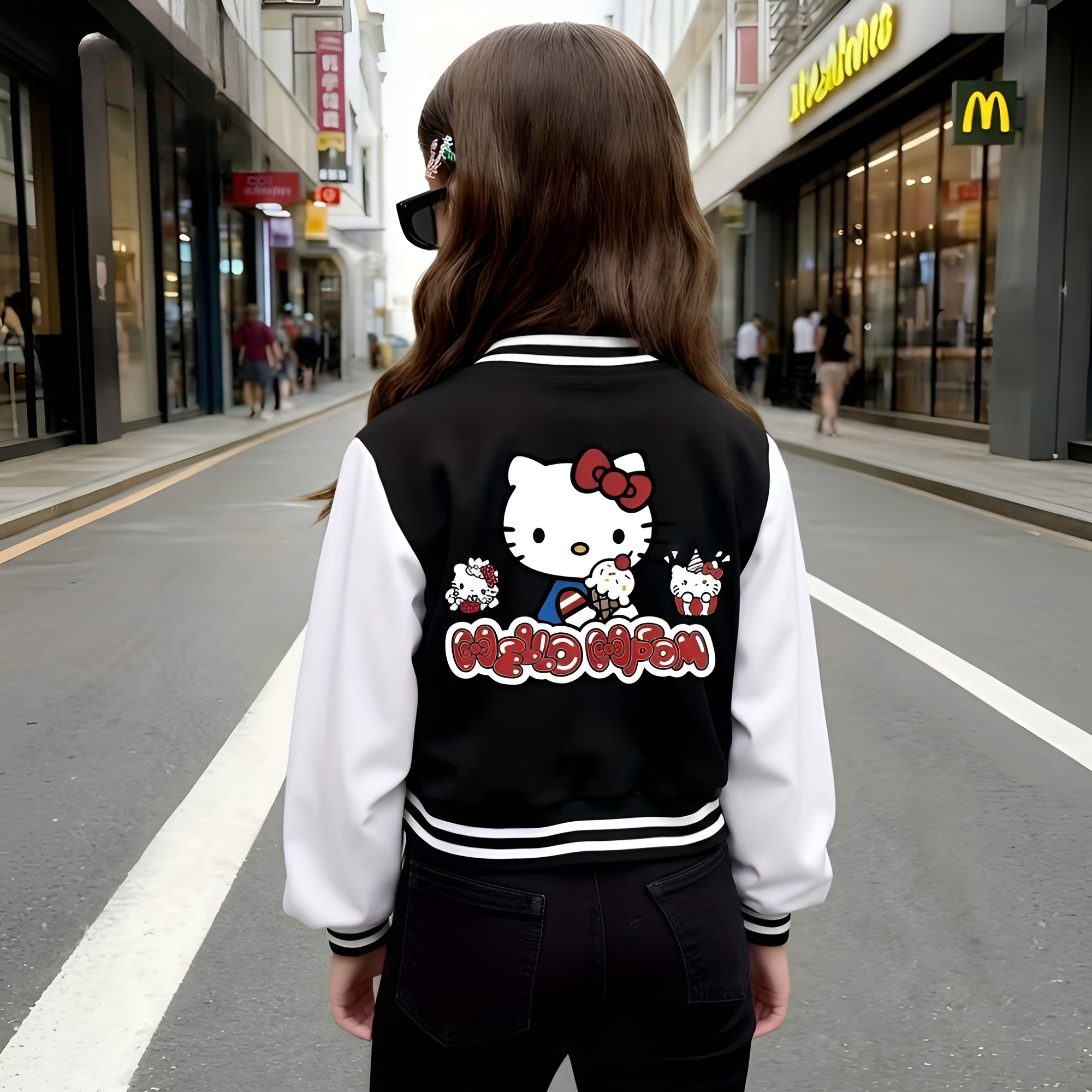 Girls Stylish Hello Kitty Themed Jacket For Daily Wear
