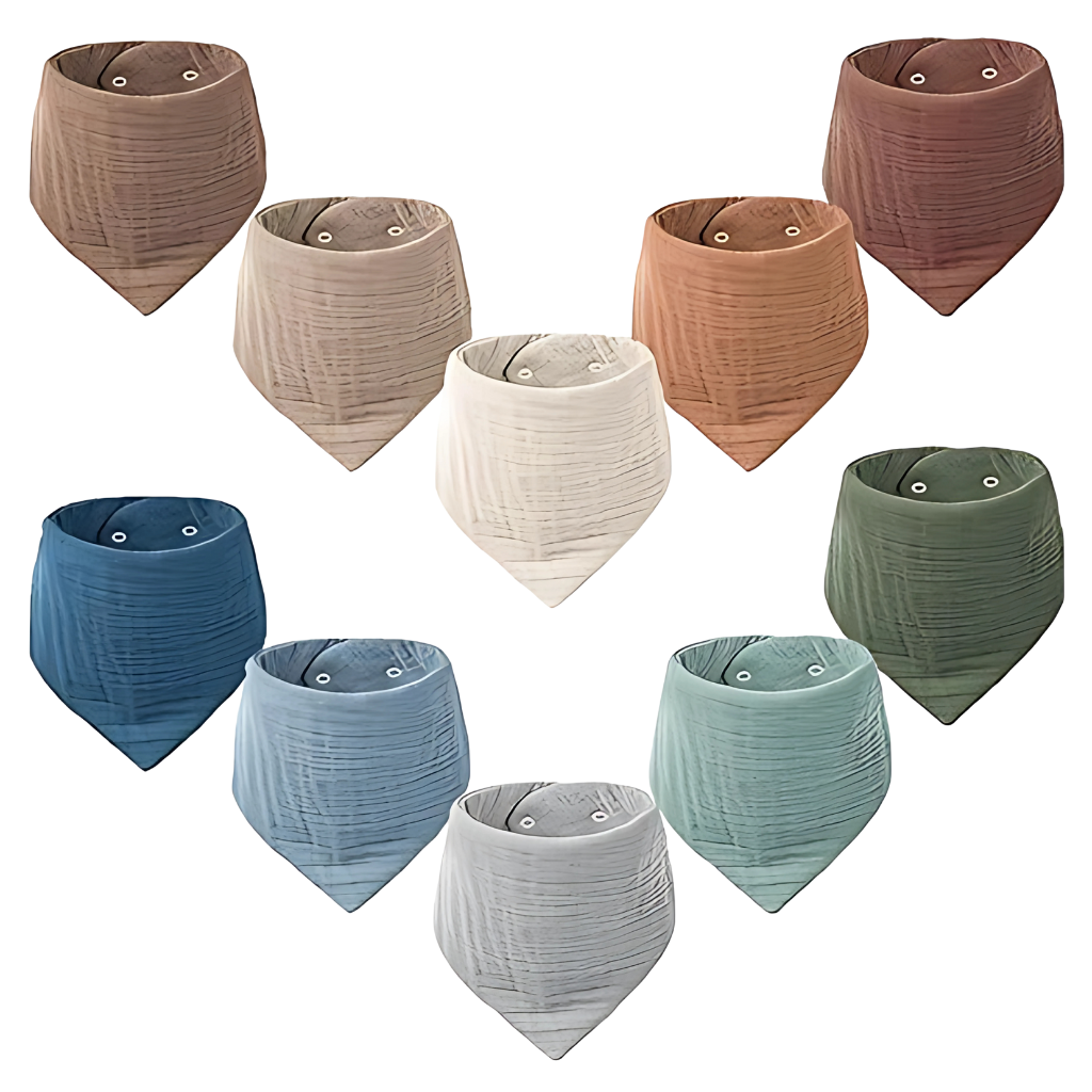 10 Pack Baby Bandana Drool Bibs 100% Cotton For Unisex Boys And Girls