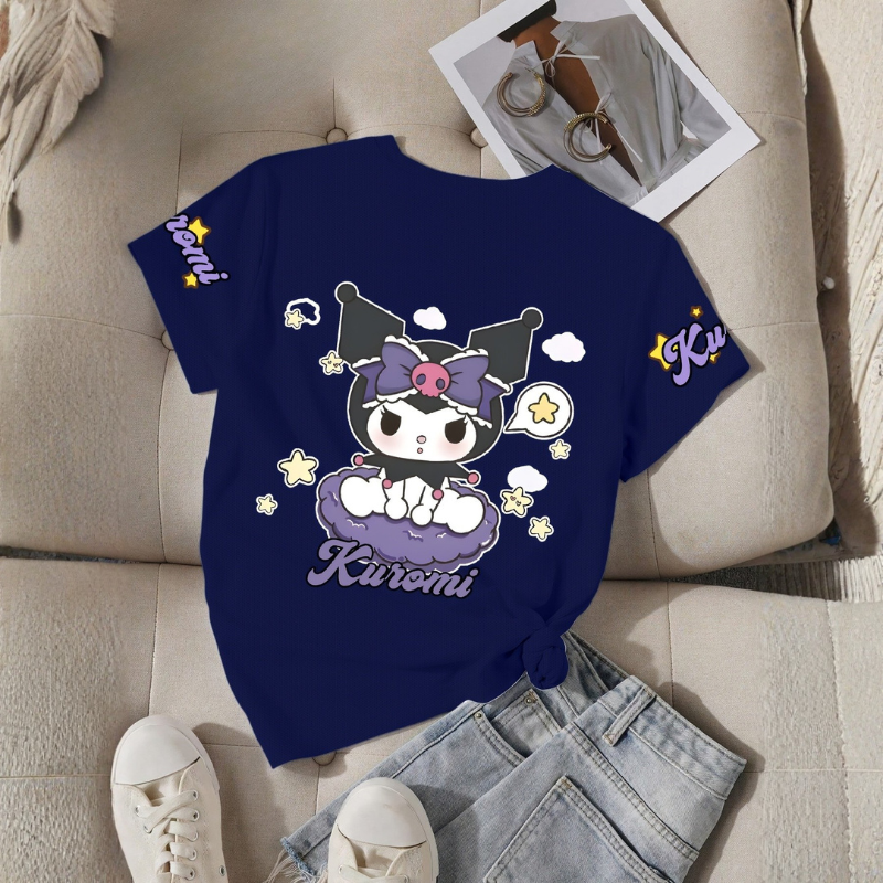 Kuromi Double Sided Fun Printed Short Sleeved T Shirt