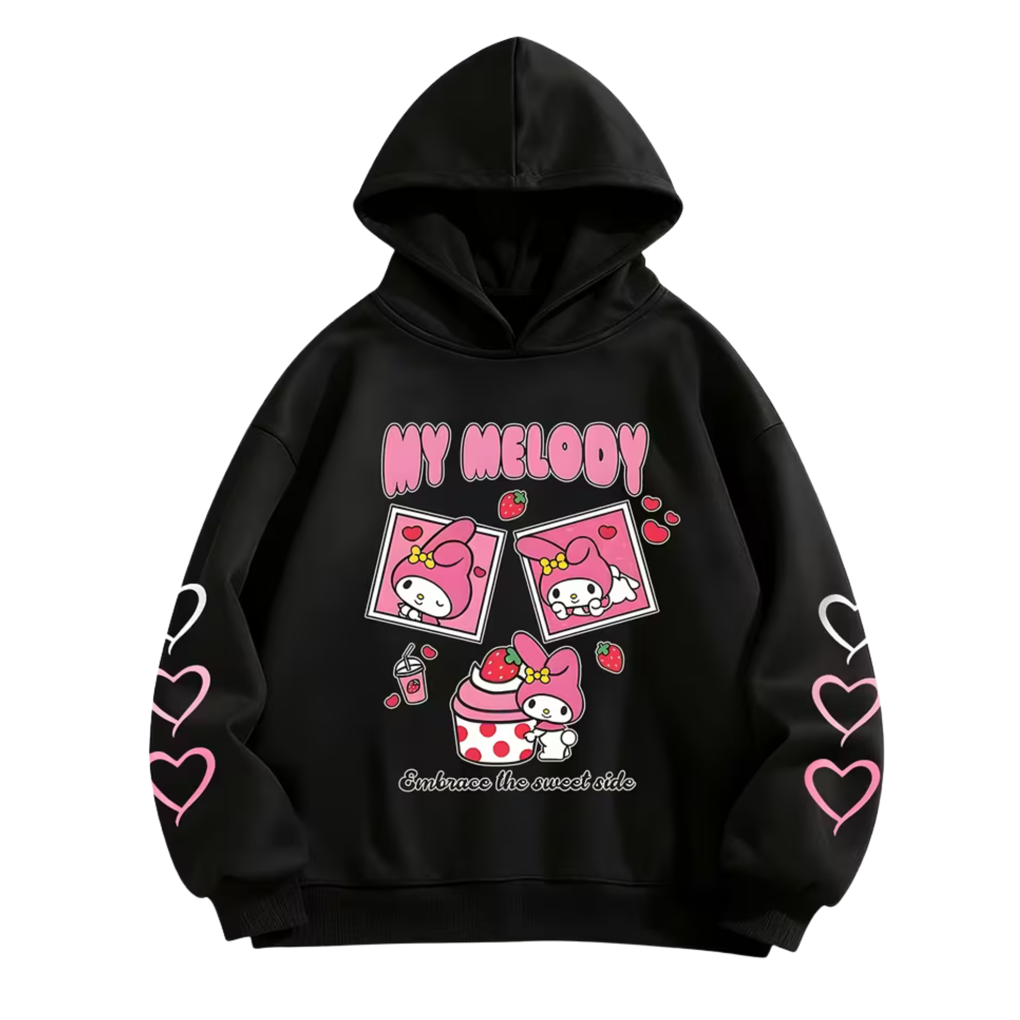 Melody Cartoon Print Hooded Sweatshirt For Girls Casual Wear