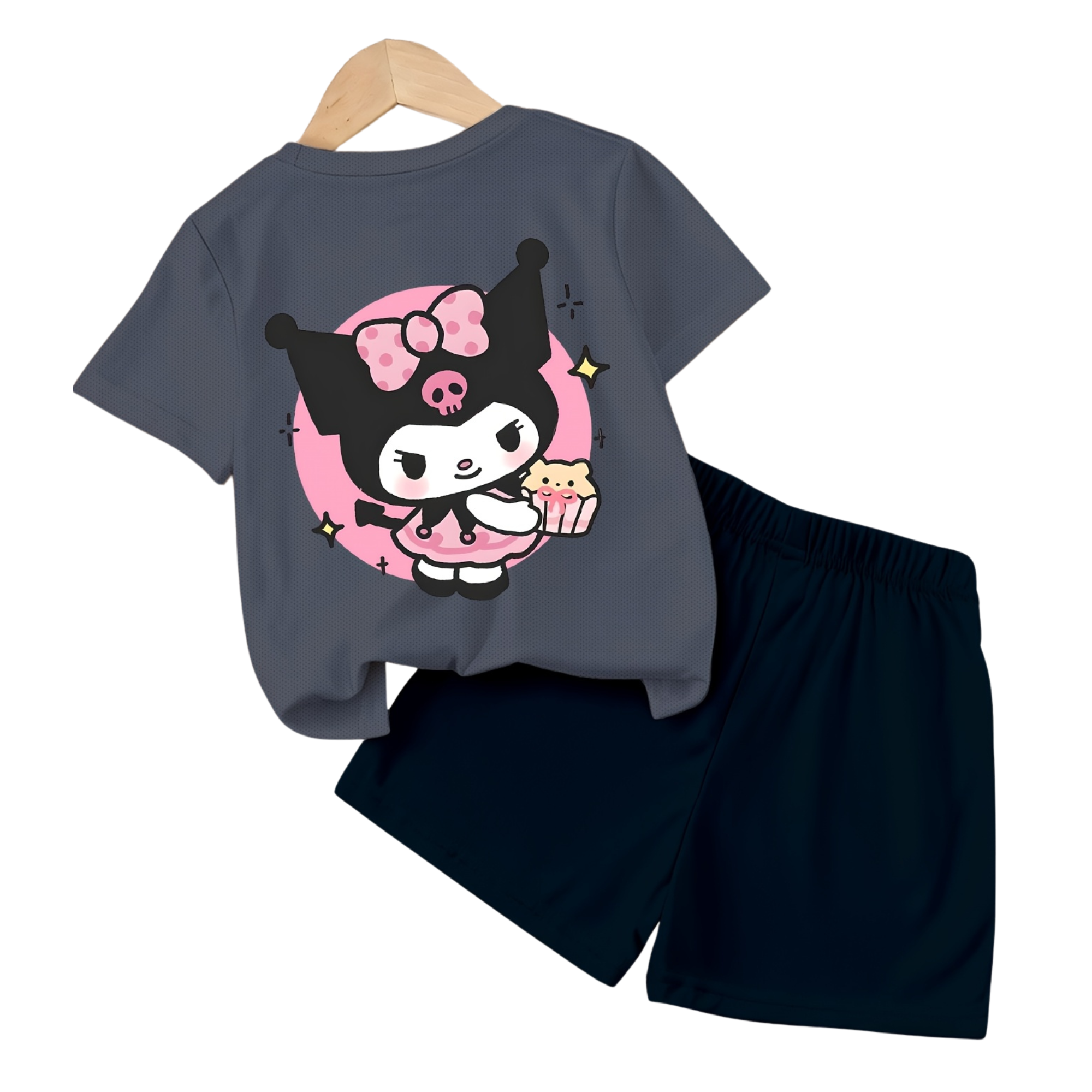 Kuromi Design Printed Soft And Comfortable 2 Piece Set For Girls