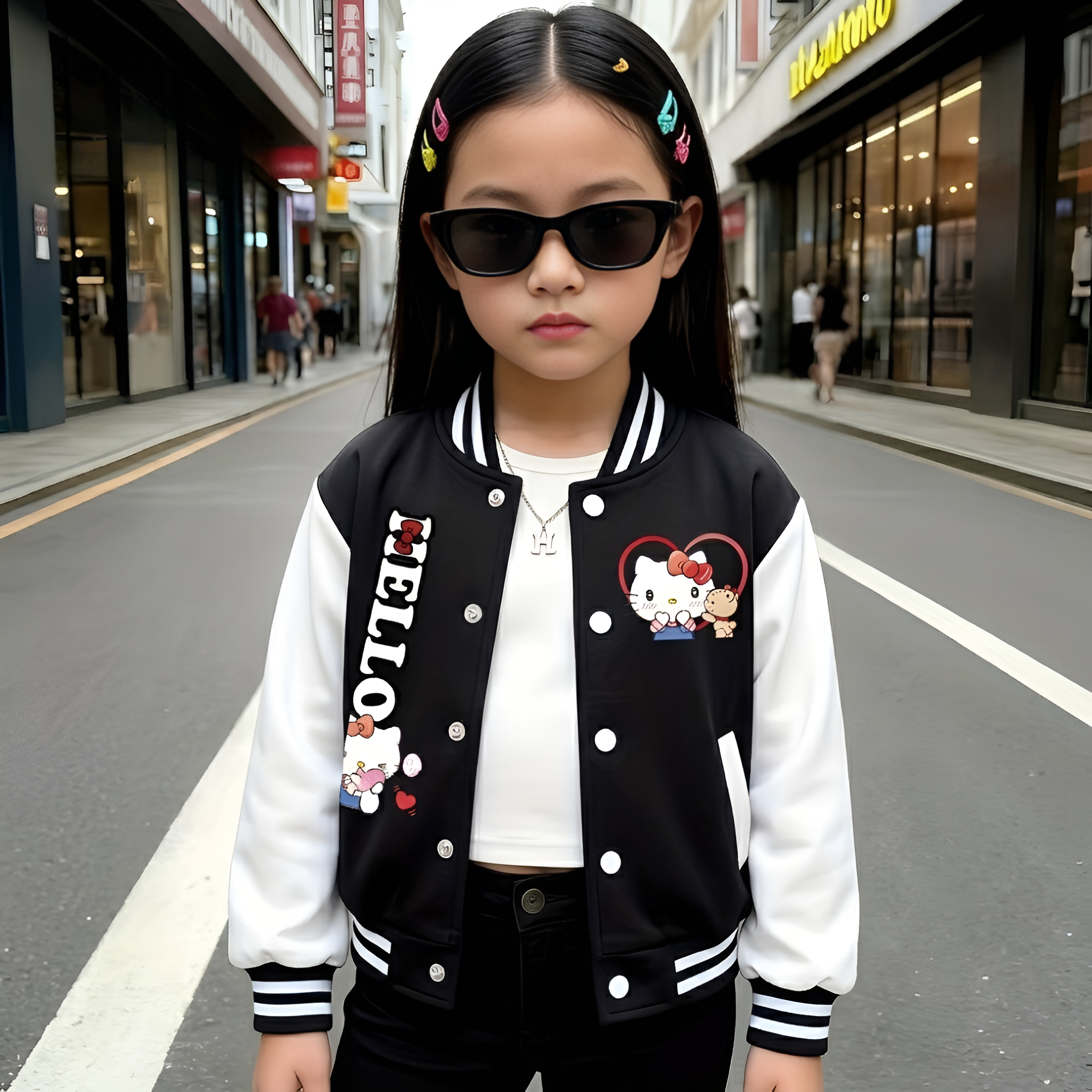 Girls Stylish Hello Kitty Themed Jacket For Daily Wear