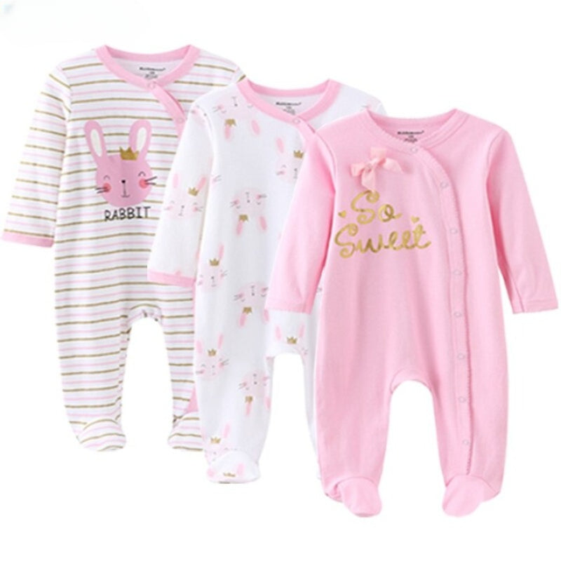 3 Pieces Newborn Baby Rompers Jumpsuit Set-Children Cloth Shop