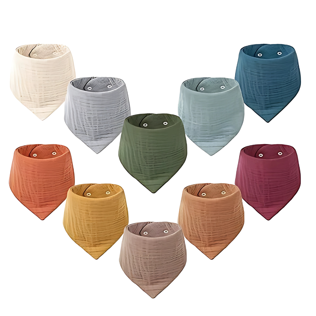 10 Pack Baby Bandana Drool Bibs 100% Cotton For Unisex Boys And Girls