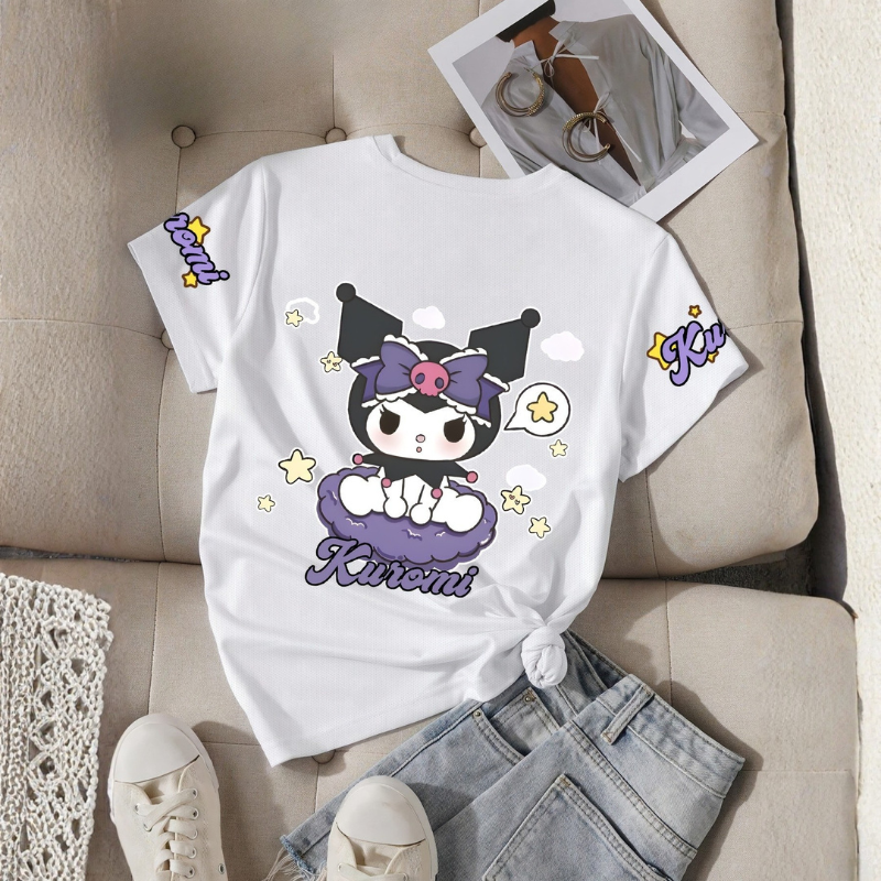 Kuromi Double Sided Fun Printed Short Sleeved T Shirt
