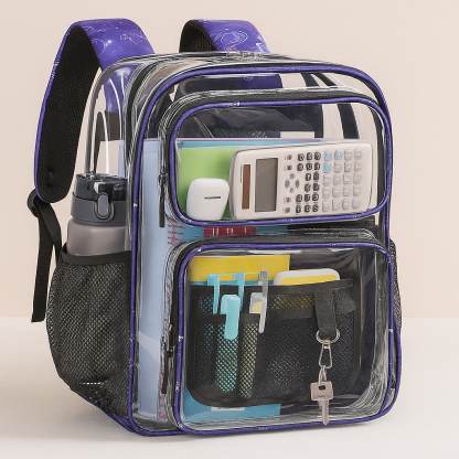 17 Inch Large Heavy Duty Clear Bookbag Backpack For School