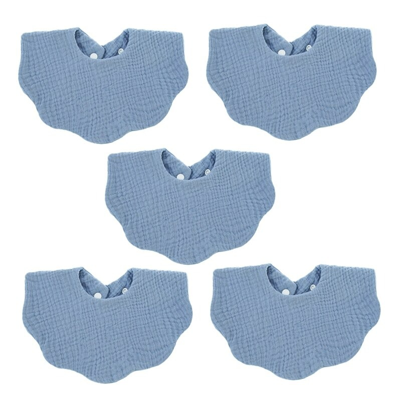 5Pcs Pure Cotton Baby Feeding Bibs Set-Children Cloth Shop