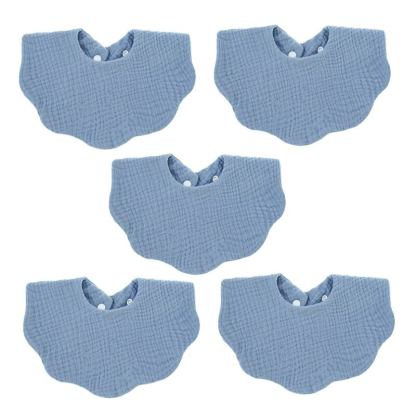 5Pcs Pure Cotton Baby Feeding Bibs Set-Children Cloth Shop