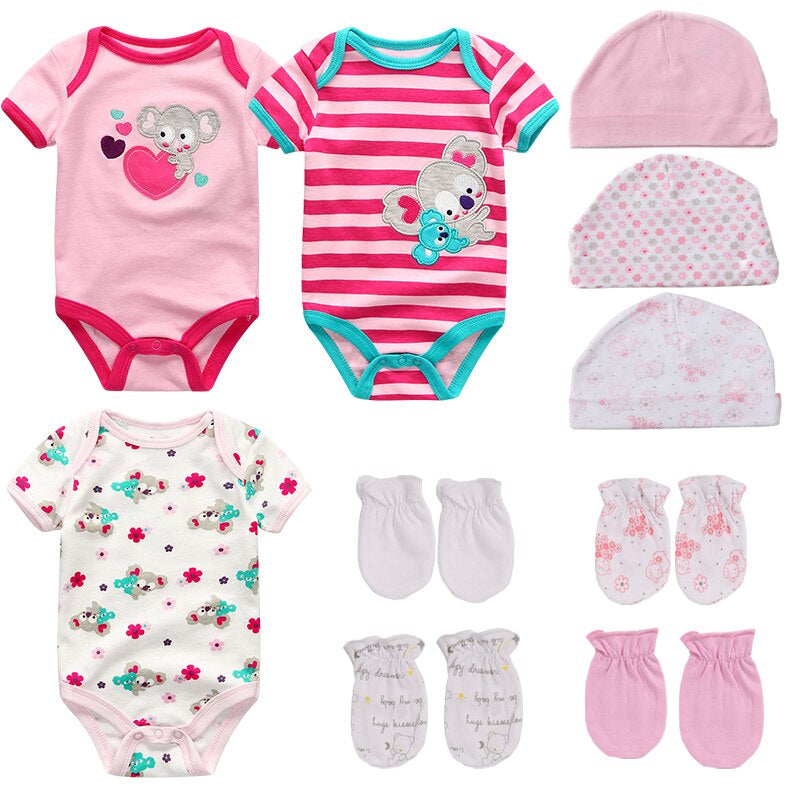 3Pcs Newborn Infant Baby Bodysuit Outfits-Children Cloth Shop