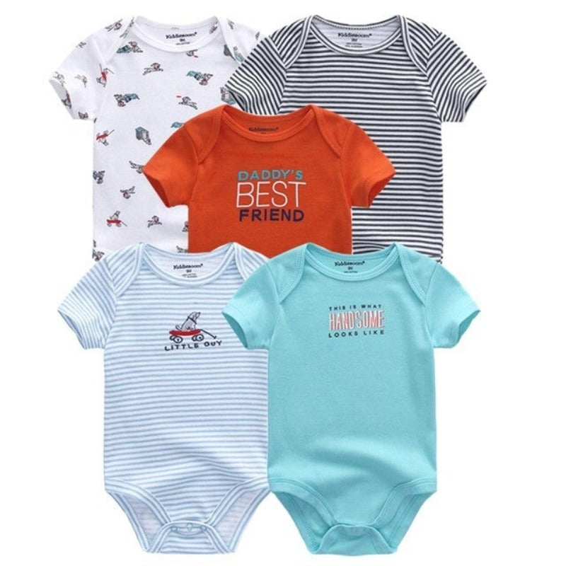 5Pcs Multicolor Unicorn Girls Bodysuit Sets-Children Cloth Shop