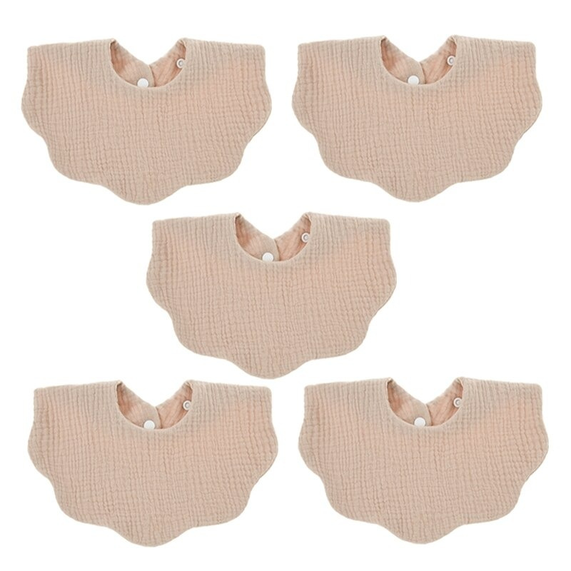 5Pcs Pure Cotton Baby Feeding Bibs-Children Cloth Shop