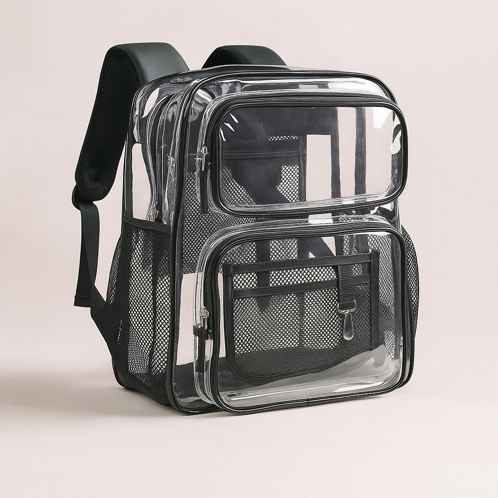 17 Inch Large Heavy Duty Clear Bookbag Backpack For School