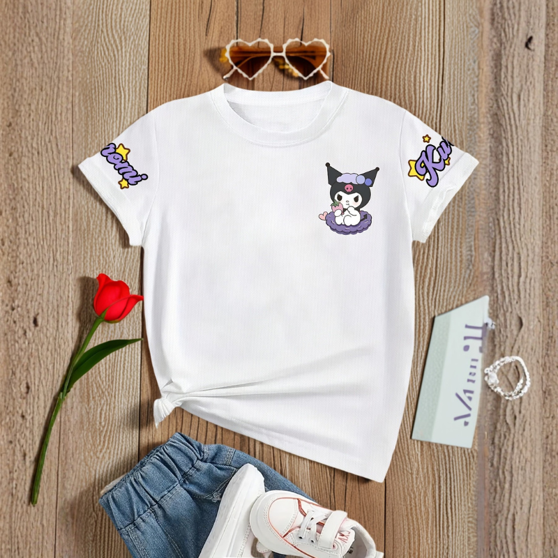 Kuromi Double Sided Fun Printed Short Sleeved T Shirt