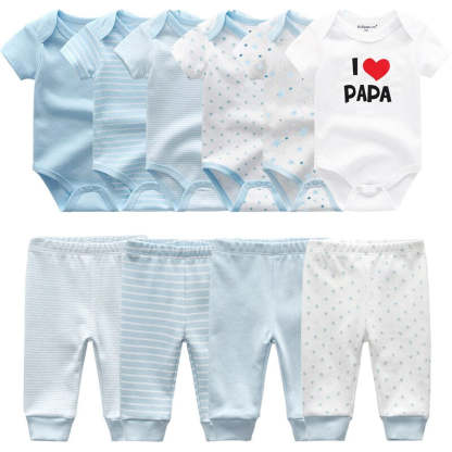 Baby 6Pc Bodysuit & 4 Pc Pant Set-Children Cloth Shop