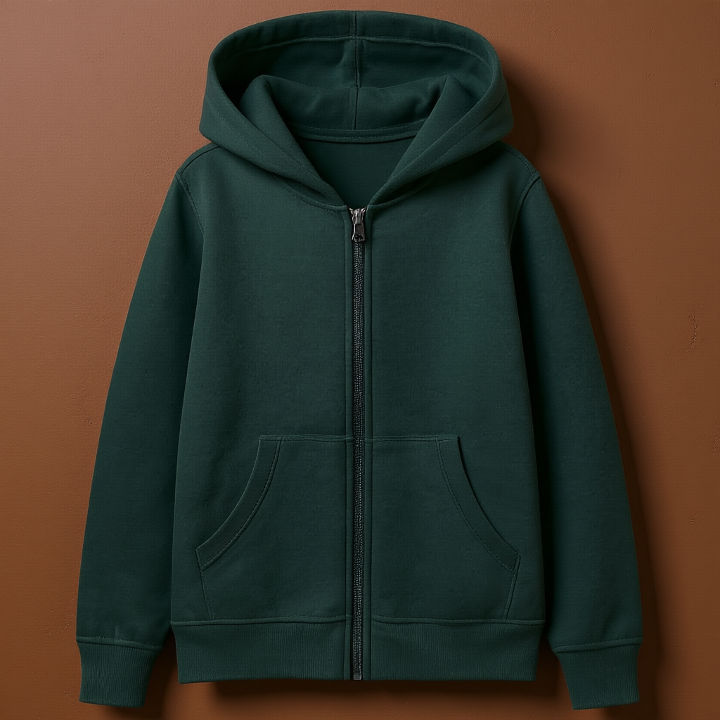 Kids Brushed Fleece Zip Up Hoodie For Boys And Girls