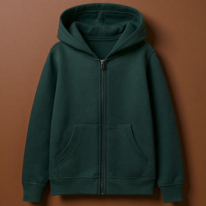 Kids Brushed Fleece Zip Up Hoodie For Boys And Girls