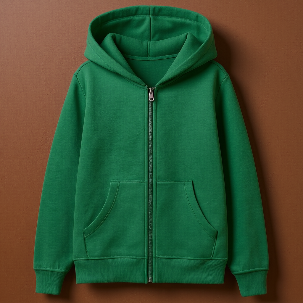 Kids Brushed Fleece Zip Up Hoodie For Boys And Girls