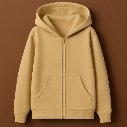 Kids Brushed Fleece Zip Up Hoodie For Boys And Girls