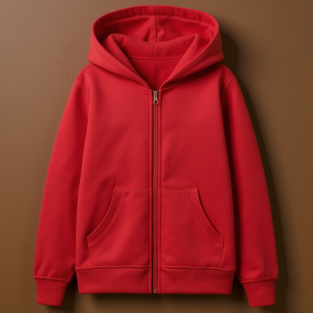 Kids Brushed Fleece Zip Up Hoodie For Boys And Girls