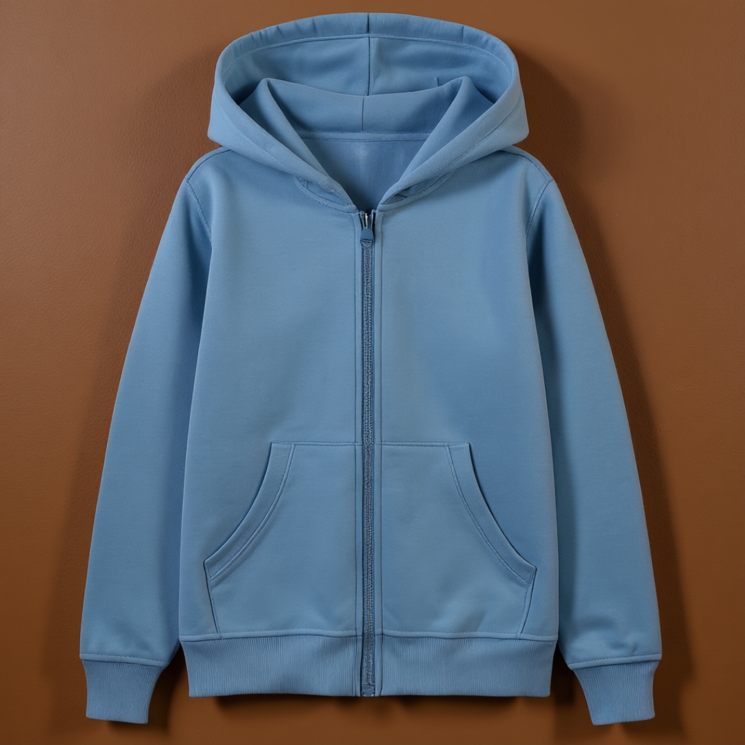 Kids Brushed Fleece Zip Up Hoodie For Boys And Girls