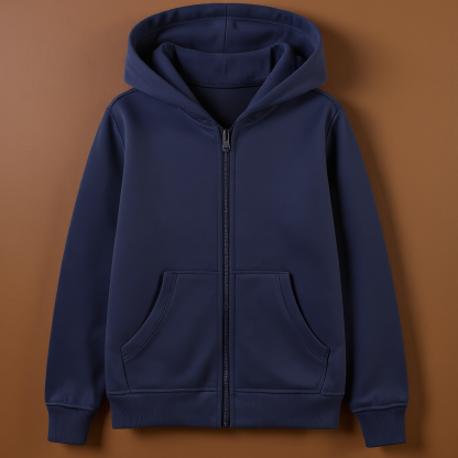 Kids Brushed Fleece Zip Up Hoodie For Boys And Girls