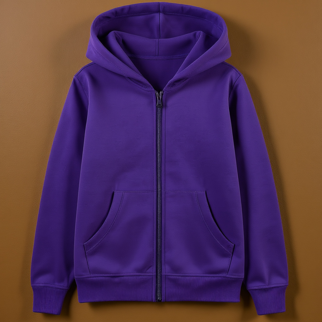 Kids Brushed Fleece Zip Up Hoodie For Boys And Girls