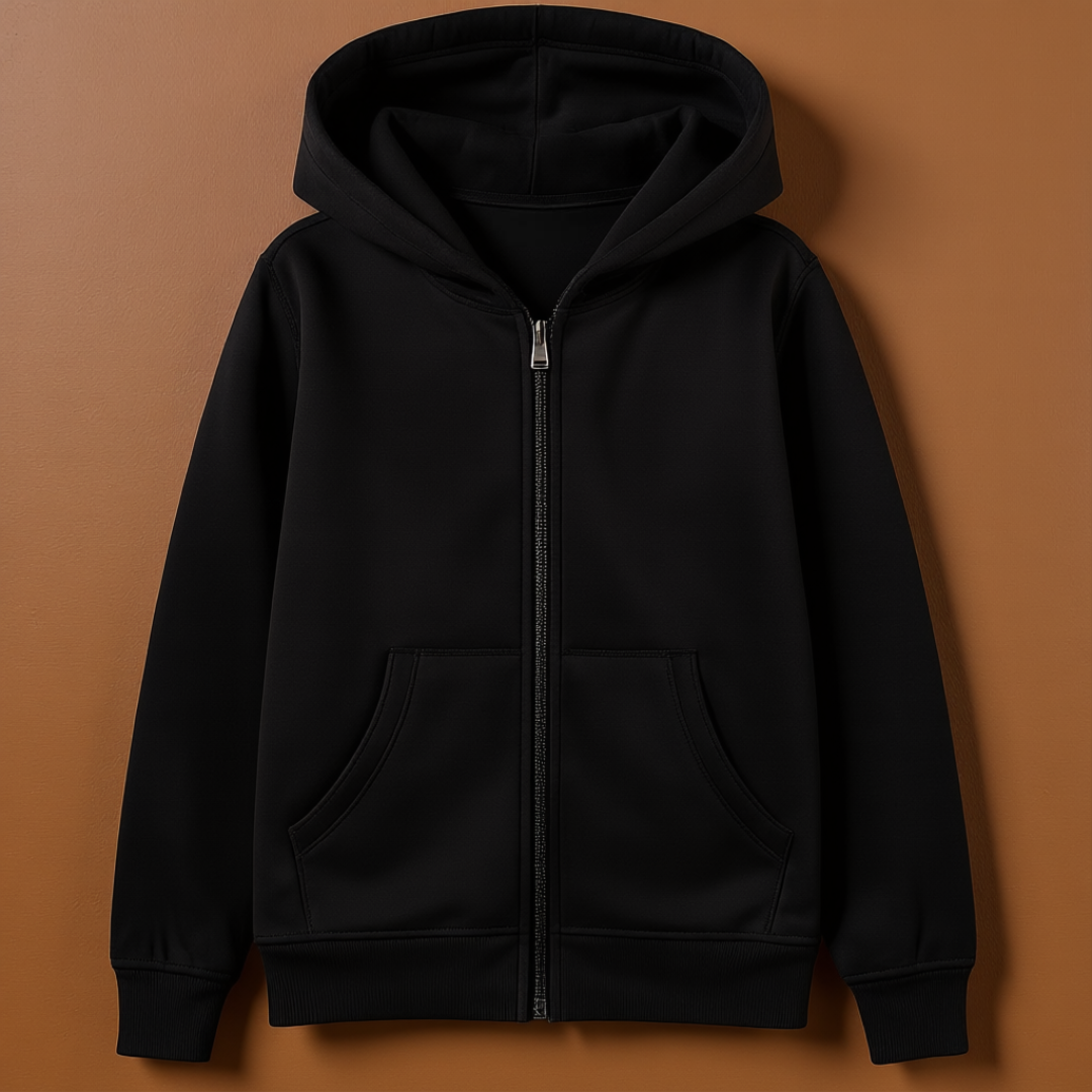 Kids Brushed Fleece Zip Up Hoodie For Boys And Girls