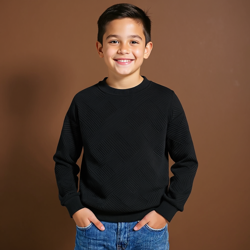 Boys Geometric Pattern Sweatshirts With Long Sleeves