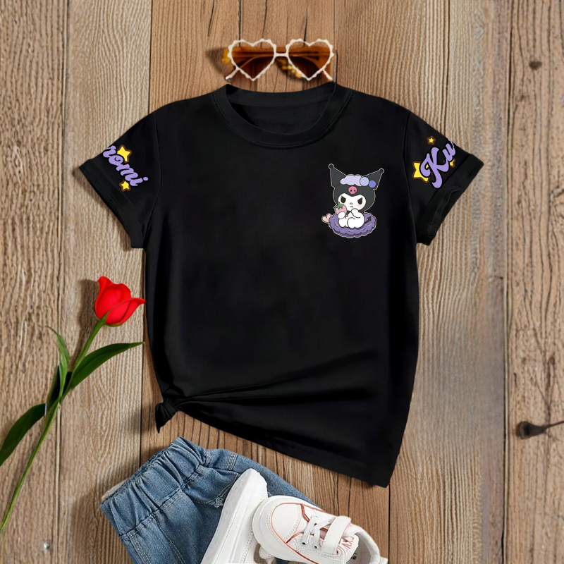 Kuromi Double Sided Fun Printed Short Sleeved T Shirt