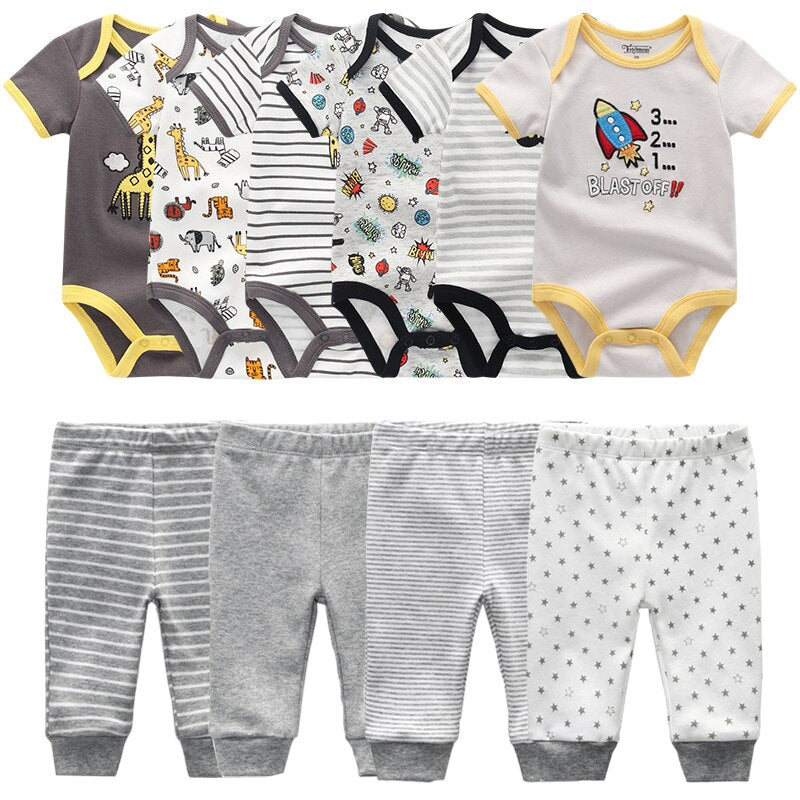 Baby 6Pc Bodysuit & 4 Pc Pant Set-Children Cloth Shop