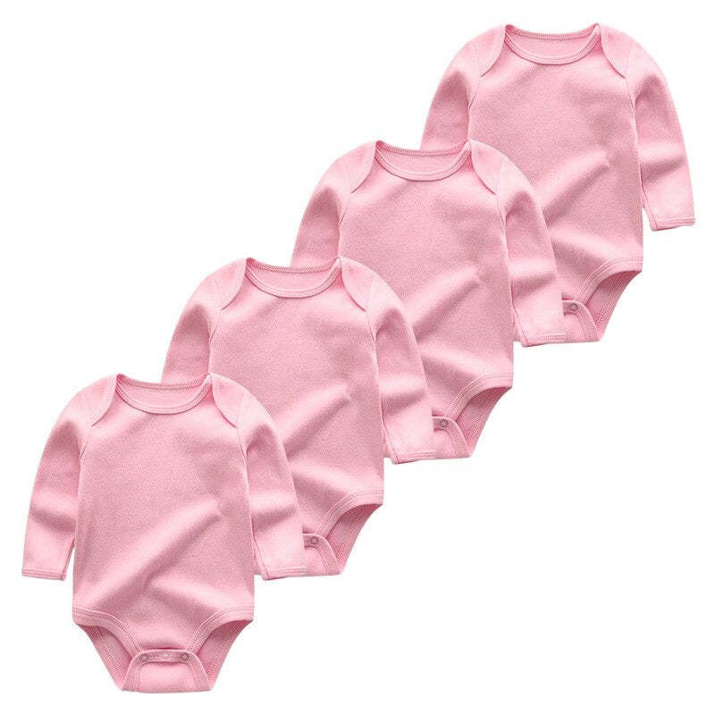 4Pcs Solid Color Long Sleeve Jumpsuit-Children Cloth Shop