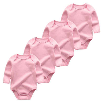 4Pcs Solid Color Long Sleeve Jumpsuit-Children Cloth Shop