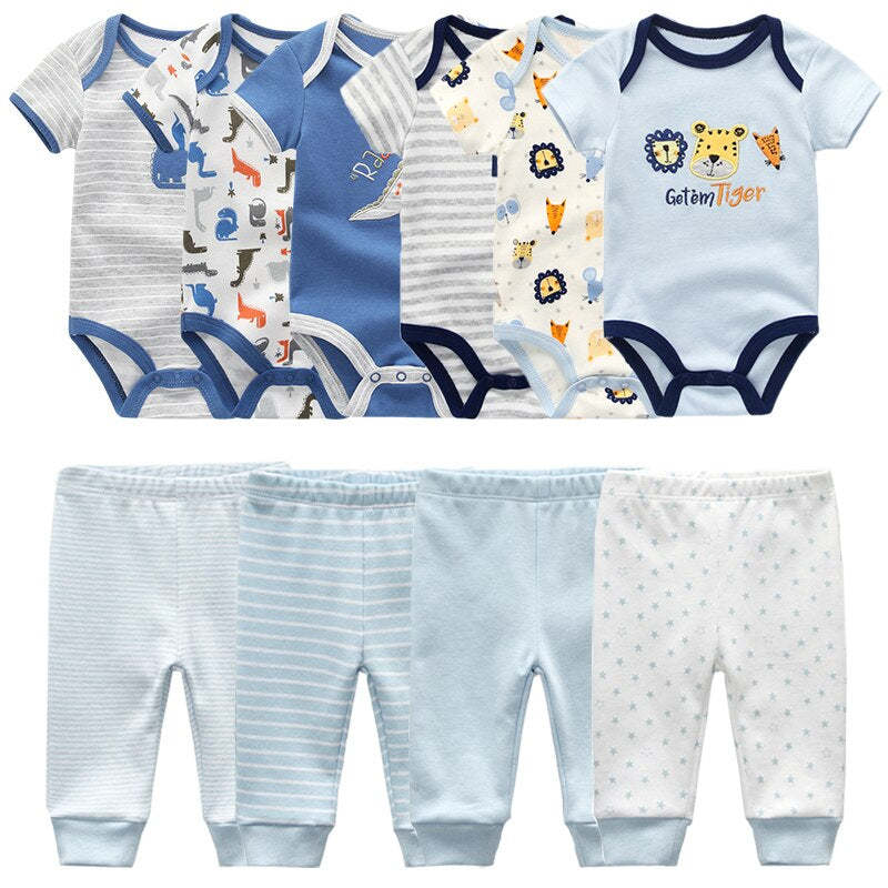 Baby 6Pc Bodysuit & 4 Pc Pant Set-Children Cloth Shop