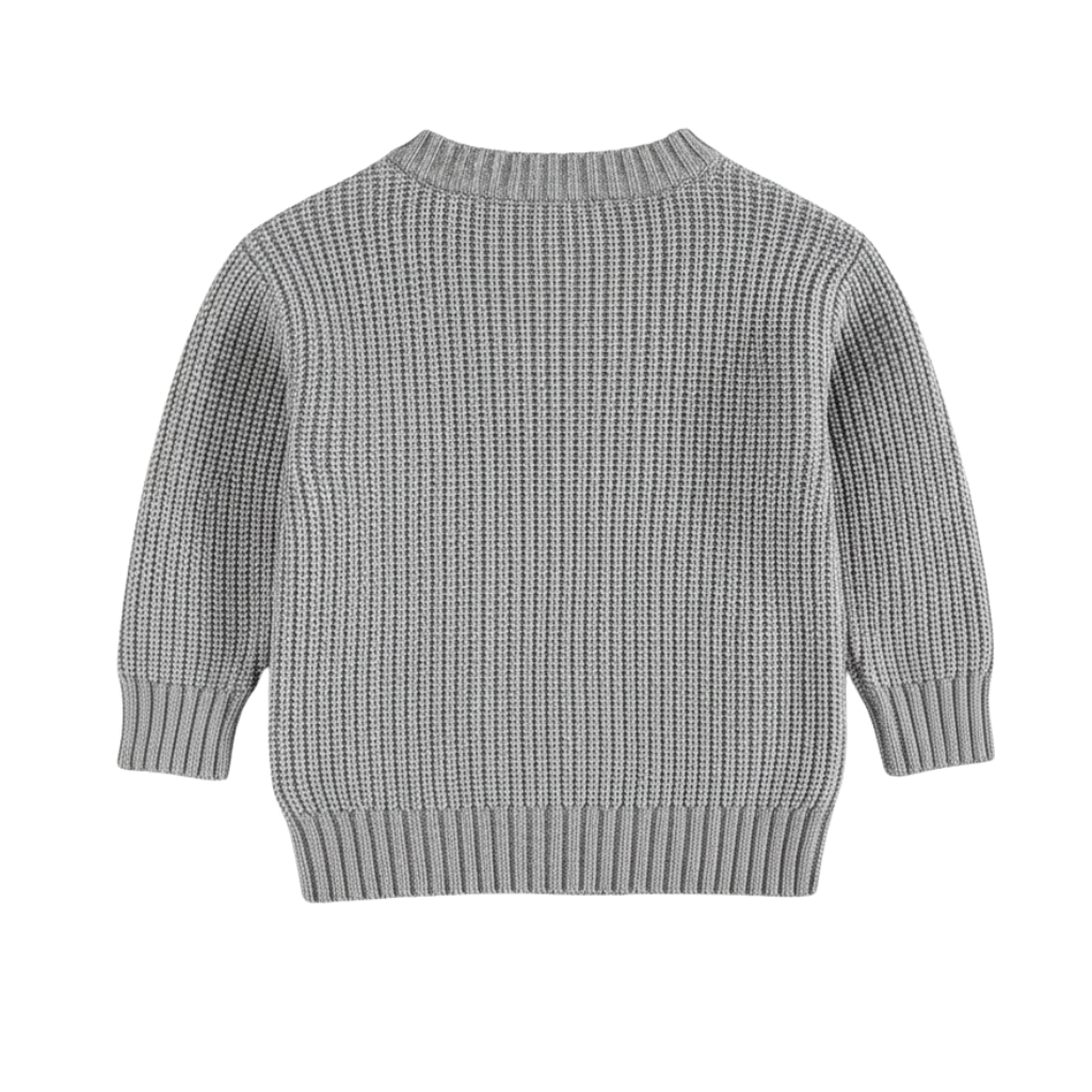 Long Sleeve Cable Knit Pullover For Baby With Button Closure