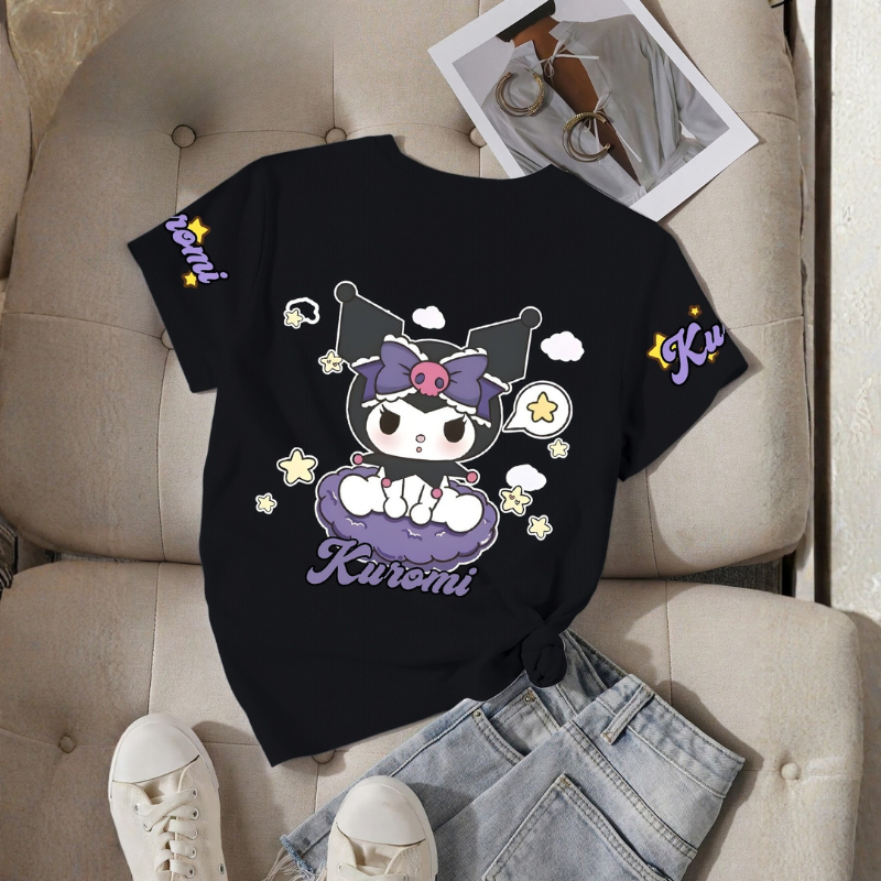 Kuromi Double Sided Fun Printed Short Sleeved T Shirt